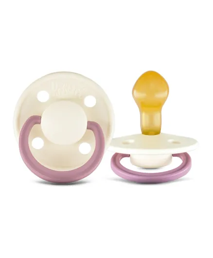 Rebael 2 Pack Fashion Natural Rubber Round Pacifiers Size 2 - TornadoPearlyRhino/FrostyPearlyRhino