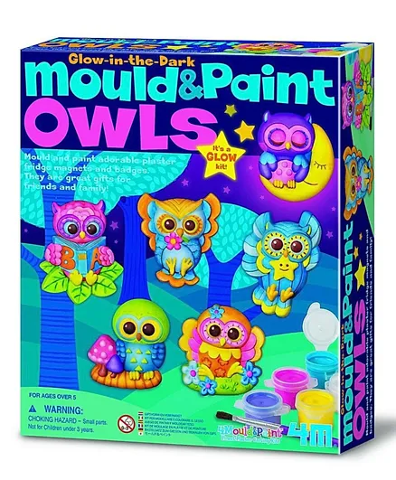 4M Mould & Paint Glow Owls