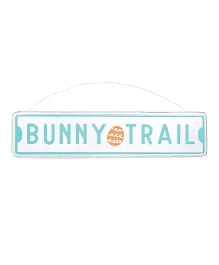 Party Centre Easter Bunny Trail Metallic Hanging Sign - Multicolor