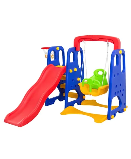 مجموعة ألعاب منزلية كبيرة 3 في 1 للأطفال الصغار مكونة من متسلق وأرجوحة من هوم كانفاس - متعددة الألوان