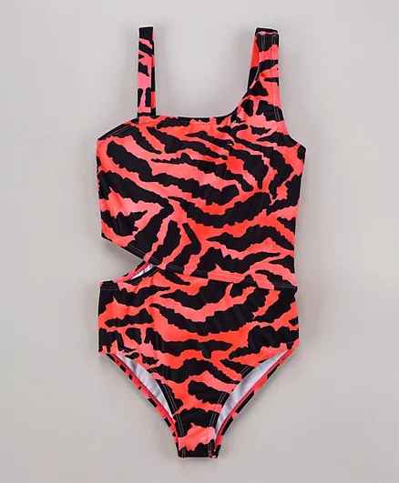 Minoti Animal Print Cut Out Swimsuit - Multicolor