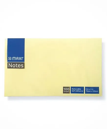 Maxi Yellow Sticky Notes - 100 Self-Adhesive Removable Sheets for Notes & Reminders, 5+ Years