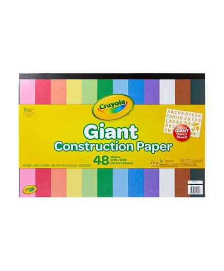 Crayola Giant Construction Paper with Stencil 48 Count