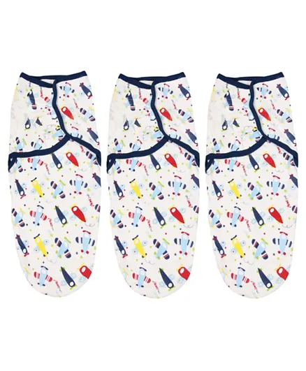 MeeMee Soft Cotton Cartoon Pattern Swaddle Wrap Blanket - Pack of 3