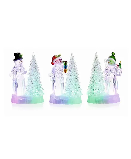 Premier Acrylic Snowman With Tree - 21cm
