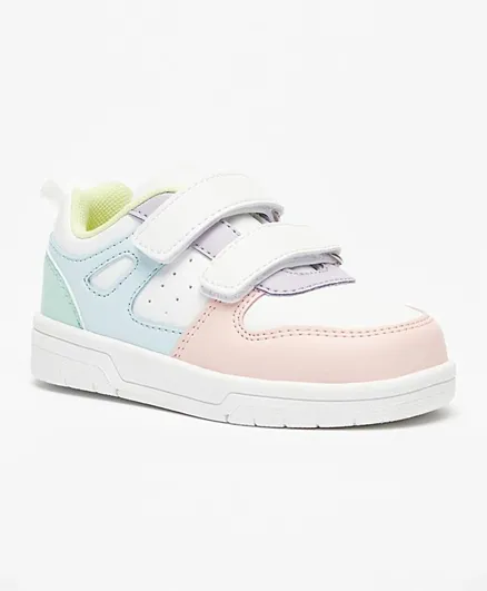 Flora Bella by ShoeExpress Panelled Sneakers with Hook and Loop Closure - Multicolor