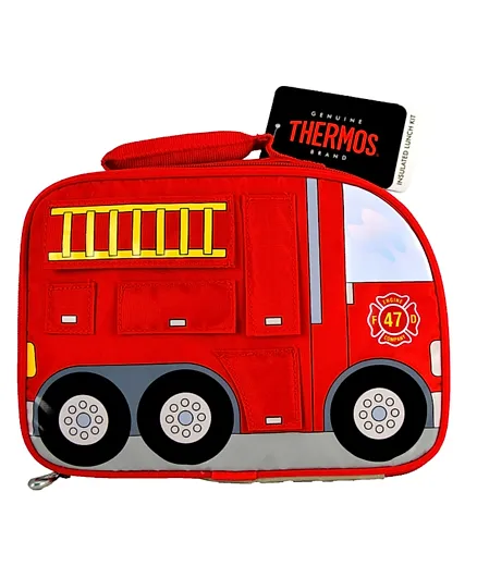 شنطة غداء شاحنة إطفاء من ثيرموس - لون أحمر