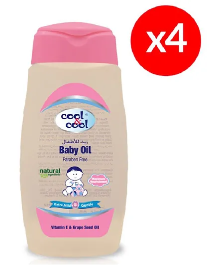 Cool & Cool Baby Oil Pack of 4 - 250mL (Each)
