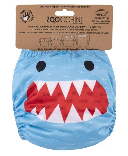 ZOOCCHINI Reusable Cloth Pocket Diaper - Shark