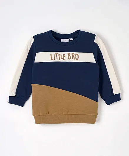 Name It Little Bro Colorblock Sweatshirt - Tigers Eye