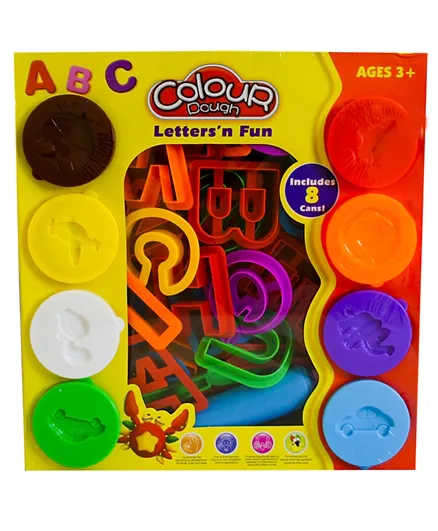 Colour Dough Letter Fun Clay Tubs Set -  8 Pieces