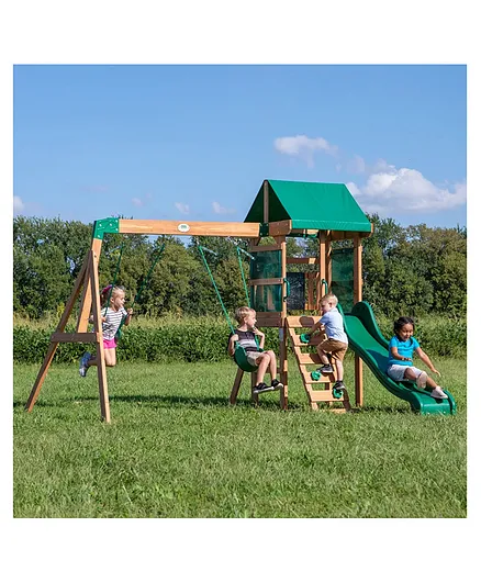 Backyard Discovery Buckley Hill Wooden Swing Set - Multicolor