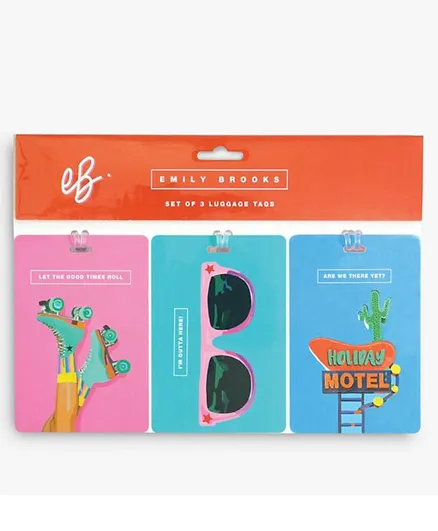 Emily Brooks Pack of 3 Luggage Tags - Multicolor