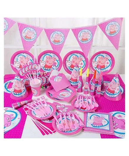 Highland  Peppa Pig Theme Disposable Tableware Party Set for 10 People