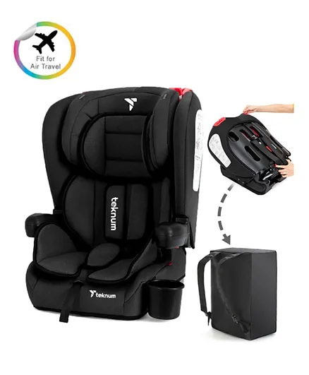 تيكنوم - مقعد سيارة قابل للطي باك آند جو مع حقيبة حمل - أسود
