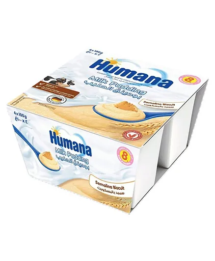 Humana Milk Pudding Semolina Biscuit Baby Snack Pack of 4 - 100 Grams Each