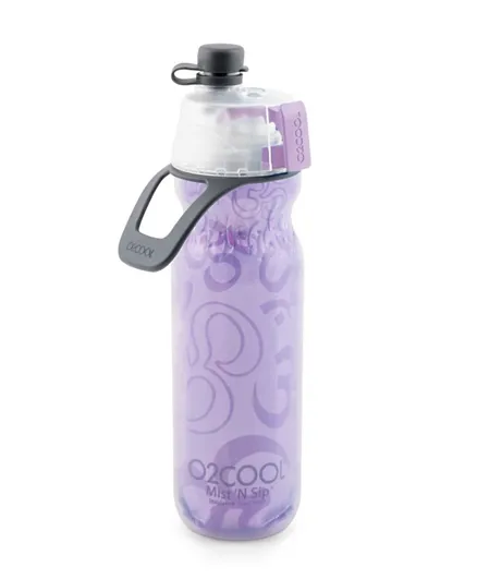 O2Cool Yoga Purple Waves Collection Classic Elite Insulated Arctic squeeze Mist 'N Sip Water Bottle - 590ml