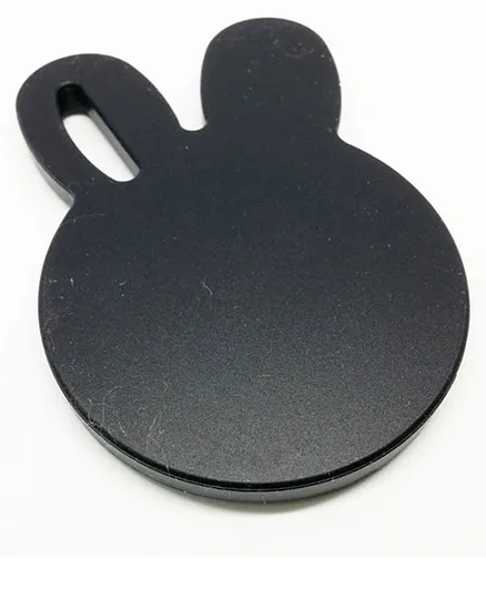 One.Chew.Three Bunny and Bear Silicone Teething Disc - Black