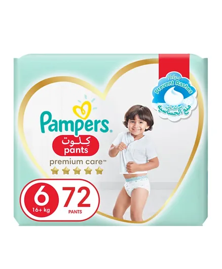 Pampers Premium Care Pant Diapers Size 6 -  72 Pieces