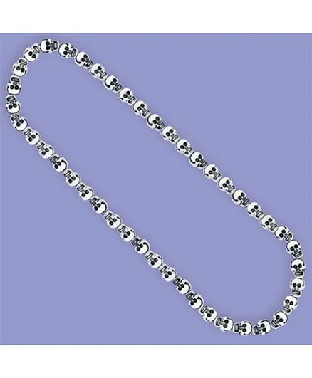 Party Centre Skull And Bones Bead Necklaces - 10 Pieces