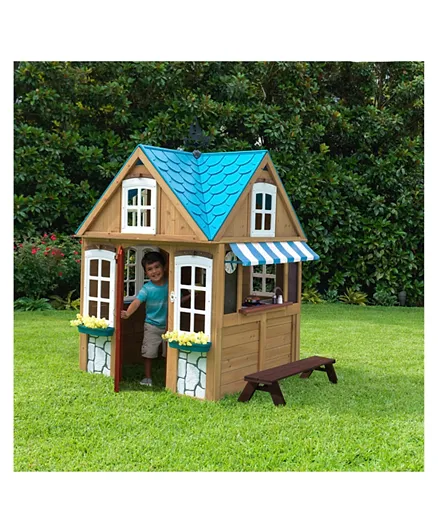 Kidkraft Wooden Seaside Cottage Outdoor  Playhouse - Brown
