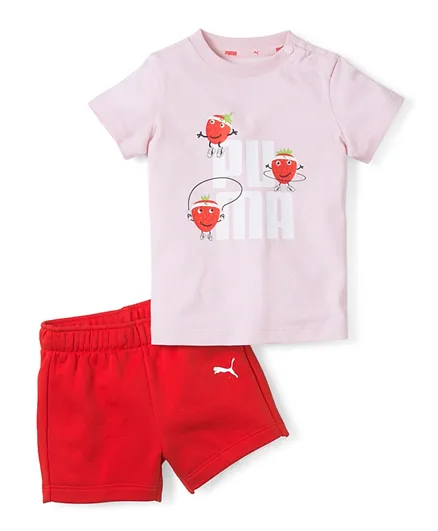 PUMA Fruitmates Infants T-Shirt & Shorts Set - Chalk Pink