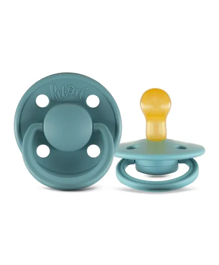 Rebael 2 Pack Mono Natural Rubber Round Pacifiers Size 1 - Champagne/Powder