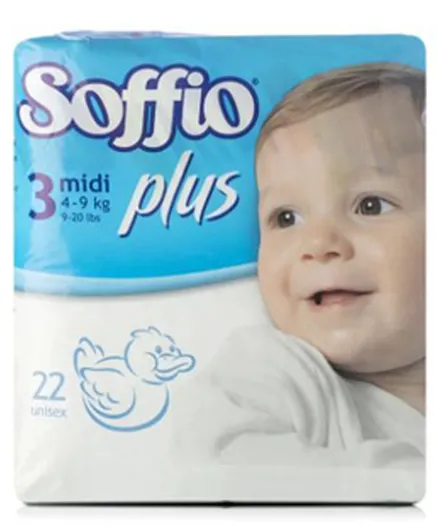 Soffio Plus  Soft Hug Parmon  Size 3 Diapers - 22 pieces