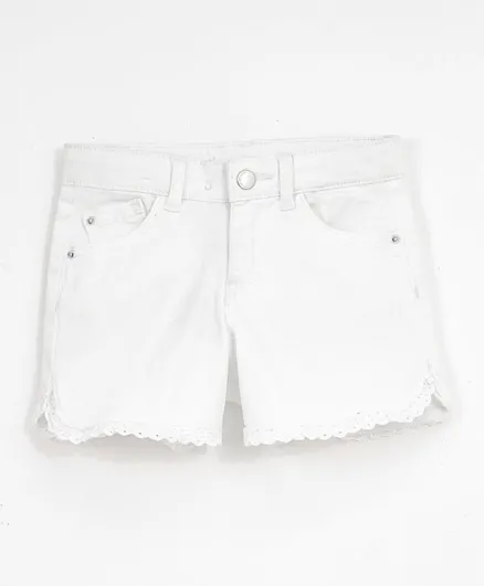 Zippy Broderie Anglaise Shorts - White