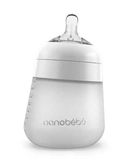 Nanobebe Silicone Bottle Single White - 270ml