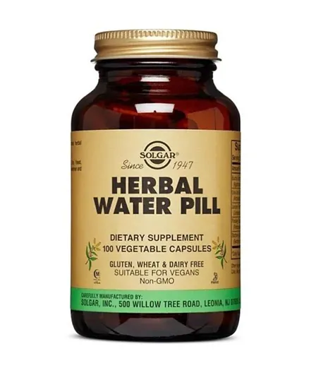 SOLGAR Herbal Water Pill - 100 Vegetable Capsules