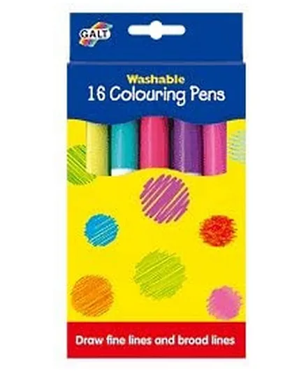 أقلام تلوين قابلة للغسل من جالت تويز - عبوة من 16 قطعة