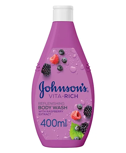 Johnson & Johnson Vita-Rich Replenishing Raspberry Extract Body Wash - 400mL