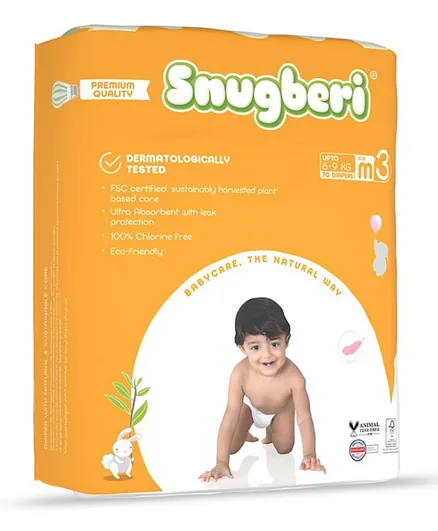 Snugberi Diaper Size 3 Medium - Mega Pack of 70