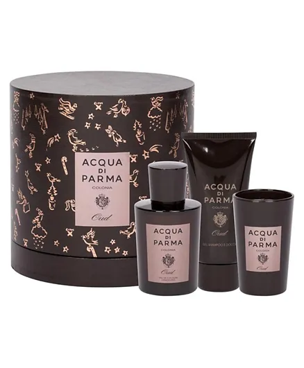 Acqua Di Parma Colonia Oud Gift Set With EDC (100mL) + Shower Gel (75mL) + Candle (65g)