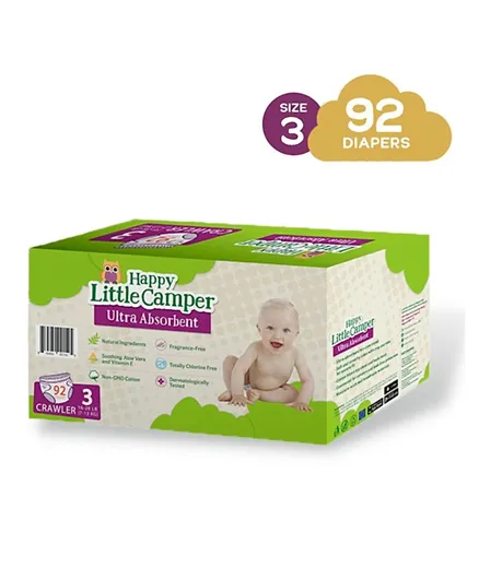 Happy Little Camper Diapers Size 3 - 92 Pieces