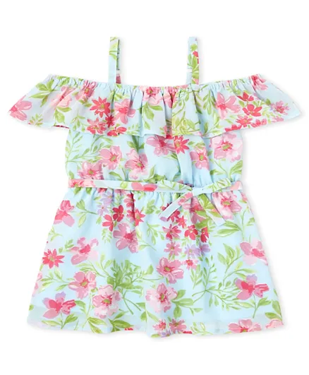The Children's Place Mommy And Me Floral Matching Off Shoulder Dress - Blue