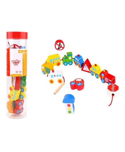 Tooky Toy Lacing Transportation - 13 Pieces