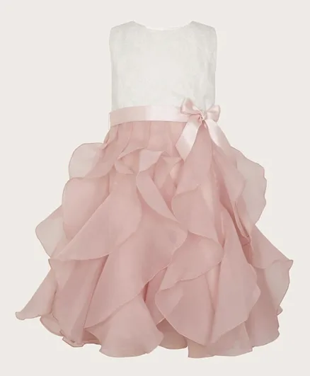 Monsoon Children Lace Cancan Ruffle Dress - Pink