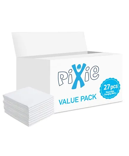 Pixie White Disposable Changing Mats Value Pack - 27 Pieces