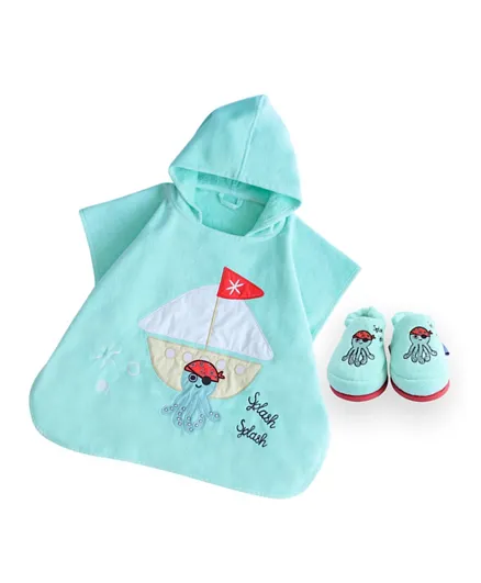 Milk&Moo Sailor Octopus Sandals with Poncho - Blue