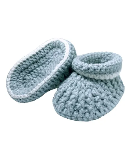 Pikkaboo Cuddles and Snuggles Crochet Booties - Grey