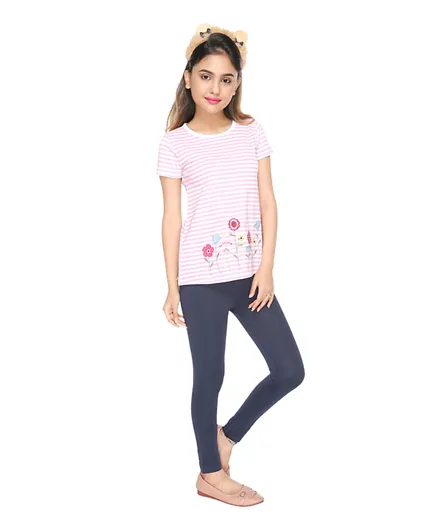 Genius Floral T-shirt & Leggings Set - Pink
