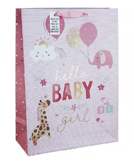 Eurowrap Baby Girl Gift Bag Extra Large - Pink