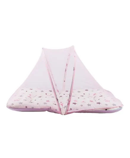 Little Angel Baby Bed With 2 Comfy Bloster and Pillow - Pink