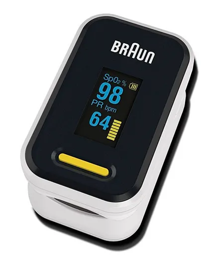 Braun Pulse Oximeter 1 SpO2 Heart Rate Blood Oxygen Saturation Finger PR Monitor