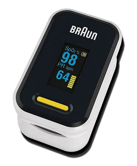 Braun Pulse Oximeter 1 SpO2 Heart Rate Blood Oxygen Saturation Finger PR Monitor