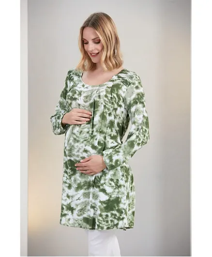 Bella Mama Maternity Blouse - Green