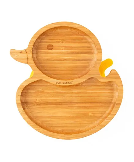 Eco Rascals Bamboo Duck Suction Plate - Orange