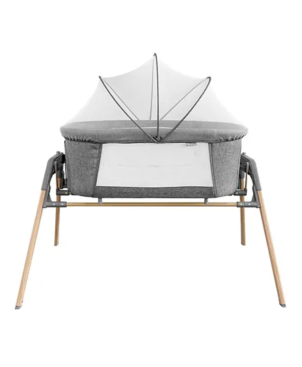 Teknum 3 In 1 Baby Rocker Bassinet Infant Cot With Mosquito Net - Grey